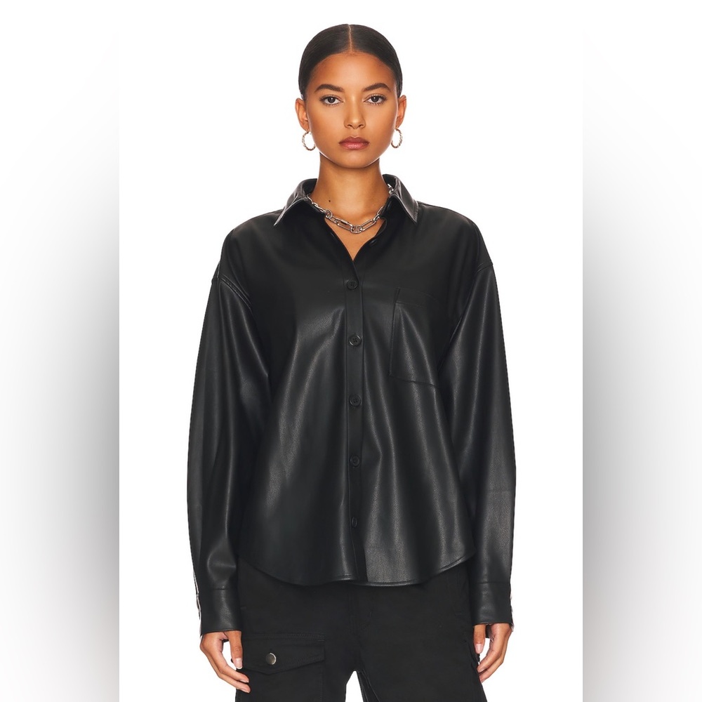 Pistola Faux Leather Shirt
